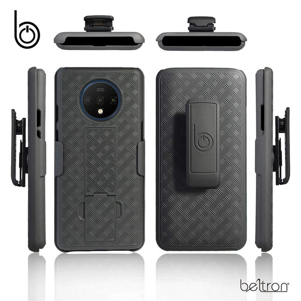 OnePlus 7T Case, BELTRON Slim Protective Case with Swivel Belt Clip Holster and Kickstand for T-Mobile OnePlus 7T