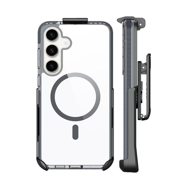 BELTRON Belt Case for Samsung Galaxy S25, Slim Protective Transparent Case & Rotating Belt Clip Holster Combo - Compatible with MagSafe (fits Galaxy S24/S25)