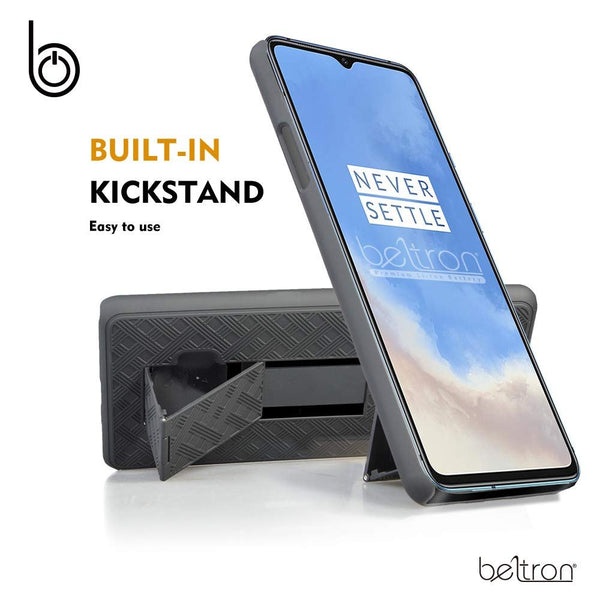 OnePlus 7T Case, BELTRON Slim Protective Case with Swivel Belt Clip Holster and Kickstand for T-Mobile OnePlus 7T
