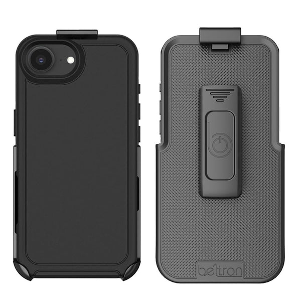 BELTRON Case with Belt Clip for iPhone 16, Industrial Strength, Military-Grade Protection, Hybrid Case Compatible with Magsafe (Jet Black)