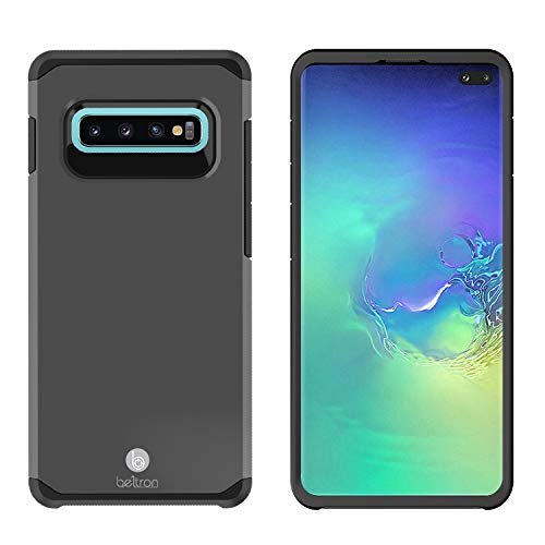BELTRON Case with Belt Clip Comptible with Samsung Galaxy S10 Plus (G975), Slim Full Protection Heavy Duty & Rotating Belt Clip Holster with Built in Kickstand (Gunmetal Grey)