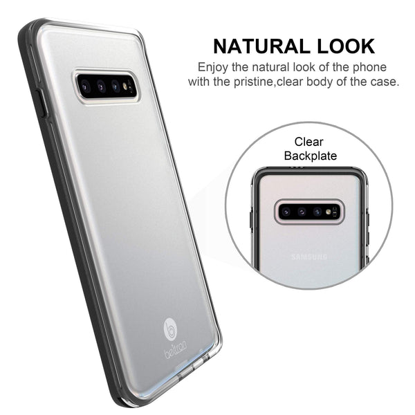 BELTRON Galaxy S10 Clear Case, Heavy Duty MIL-STD-810G Certified, Durable Case with Clear Back, Shock & Drop Proof, Dirt & Snow Resistant, Raised Bezels & Slim Profile, Retail Packaging & Warranty