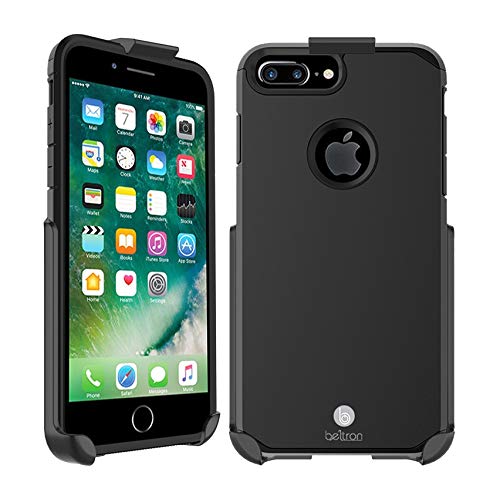BELTRON Case with Belt Clip for iPhone 8 Plus, iPhone 7 Plus, Slim Full Protection Heavy Duty Hybrid Case & Rotating Belt Clip Holster with Built in Kickstand for iPhone 7,iPhone 8 Plus, (Gunmetal Grey)
