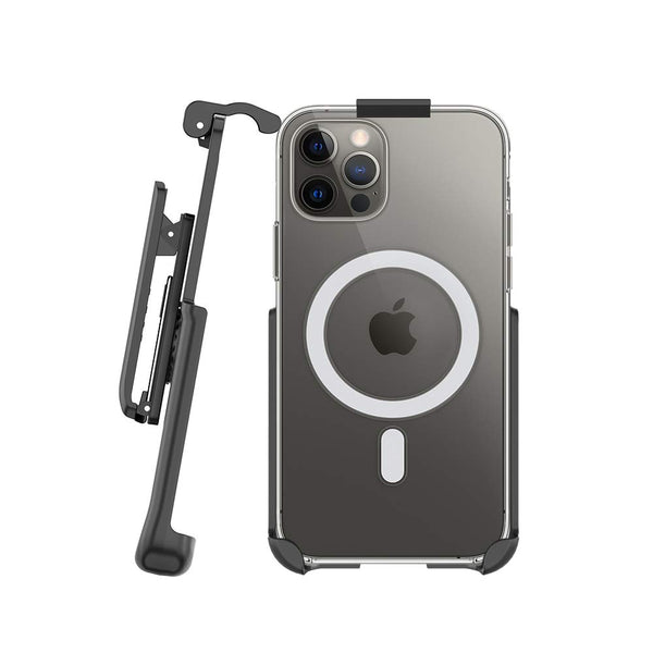 BELTRON Belt Clip Holster Compatible with Apple Clear Case for iPhone 12 Pro Max with MagSafe - Features: Built in Kickstand (Holster Only, Case is NOT Included)