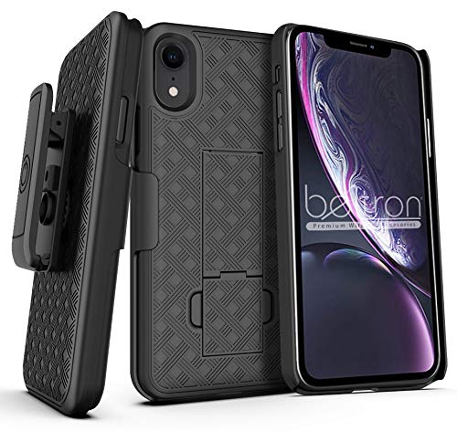 BELTRON Belt Clip Holster Slider Case for iPhone Xs MAX, Shell/Holster Combo with Built-in Kickstand
