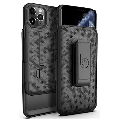 BELTRON Case with Belt Clip for iPhone 11 Pro Max 6.5", BELTRON Shell & Holster Combo - Super Slim Shell Case with Built-in Kickstand, Swivel Belt Clip Holster for Apple iPhone 11 Pro Max - (2019)