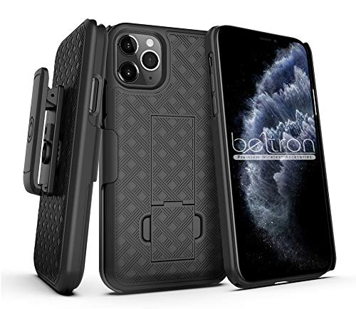 BELTRON Case with Belt Clip for iPhone 11 Pro, Shell & Holster Combo - Super Slim Shell Case with Built-in Kickstand, Swivel Belt Clip Holster for Apple iPhone 11 Pro 5.8" (2019)
