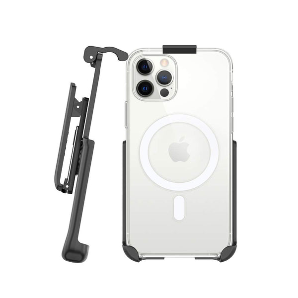 BELTRON Belt Clip Holster Compatible with Apple Clear Case for iPhone 12, iPhone 12 Pro with MagSafe - Features: Built in Kickstand (Holster Only, Case is NOT Included)