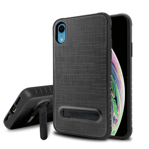 BELTRON iPhone XR Slim Hybrid Case with Kickstand, Heavy Duty Protection Non-Slip Grip Case, Impact Resistant, Shock-Absorption & Drop Proof