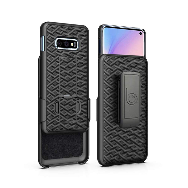 BELTRON Slim Fit Protective Case and Holster Combo for Galaxy S10E with Rotating Belt Clip and Built-in Kickstand (Compatible with Samsung Galaxy S10E G970 2019) - NOT Plus