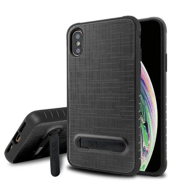 BELTRON iPhone X Case, iPhone Xs Kickstand Case, Slim Hybrid Heavy Duty Protection Non-Slip Grip Case, Impact Resistant, Shock-Absorption & Drop Protection