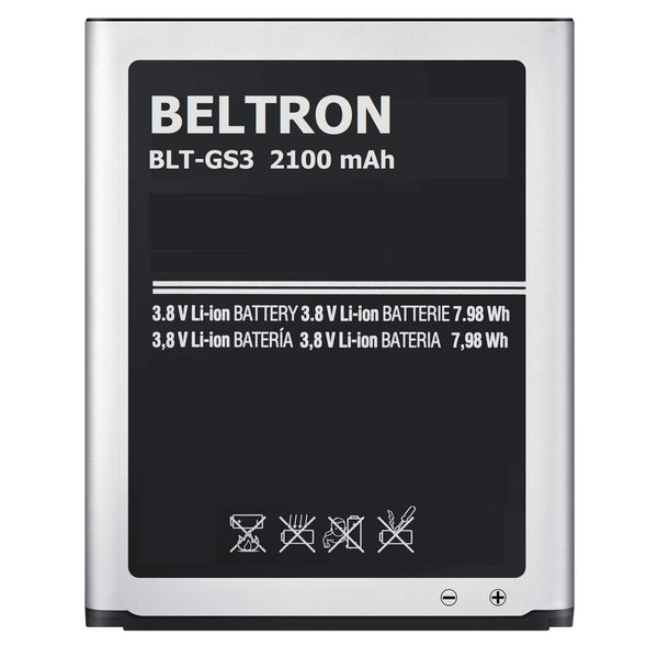BELTRON 2100 mAh Replacement Battery for Samsung Galaxy S3 SIII (I747 I535 L710 T999) EB-L1G6LLA EB-L1G6LLU EB-L1G6LLZ