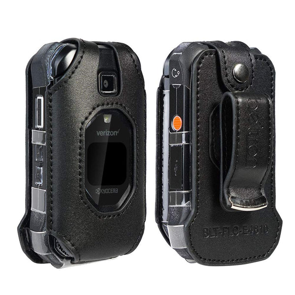 BELTRON DuraXV Extreme Case, Premium Leather Fitted Case for Kyocera DuraXV Extreme E4810 Verizon Flip Phone - Features: Rotating Metal Belt Clip, Screen & Keypad Protection, Secure Fit
