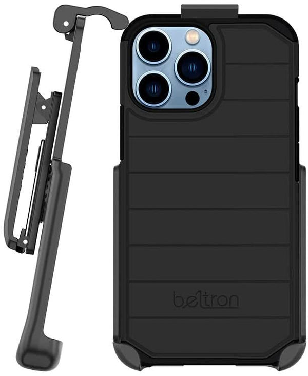 BELTRON Case with Belt Clip for iPhone 13 Pro Max, Slim Full Protection Case & Rotating Belt Clip Holster with Built in Kickstand, Scratch Resistant/Shock Absorption for iPhone 13 Pro Max 6.7" - Black