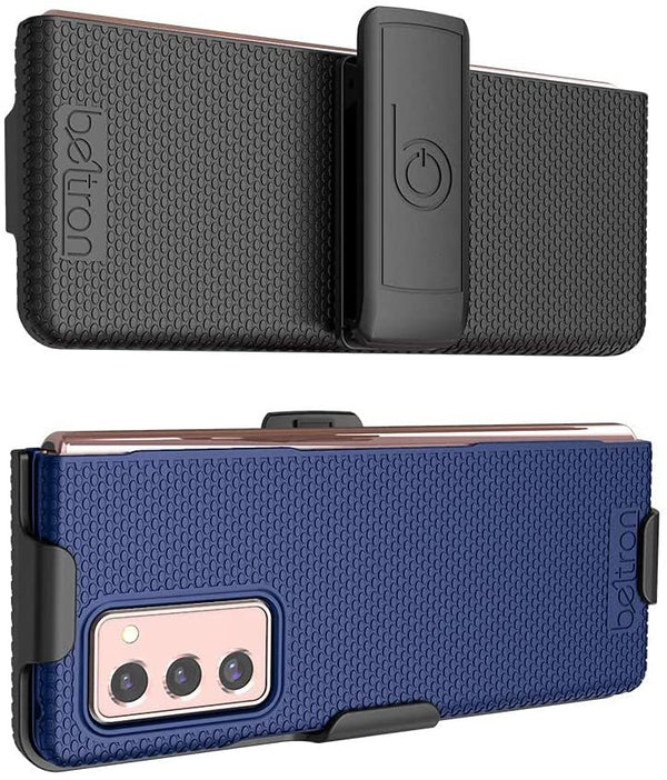 BELTRON Case with Clip for Galaxy Z Fold2 5G, Snap-On Protective Cover with Rotating Belt Holster Combo and Built in Kickstand for Samsung Galaxy Z Fold2 Phone (SM-F916)