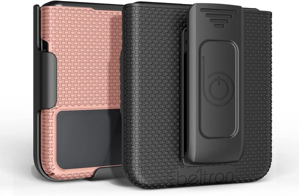 BELTRON Case with Clip for Galaxy Z Flip 3 5G, Thin Fit Tough Protective Cover with Rotating Belt Hip Holster Combo and Built in Kickstand Designed for Samsung Galaxy Z Flip3 5G (SM-F711 2021)