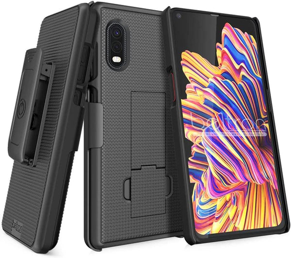 BELTRON Galaxy XCover Pro Case with Clip, Heavy Duty Case with Swivel Belt Clip for Samsung Galaxy XCover Pro G715 (AT&T FirstNet) Features: Secure Fit & Built-in Kickstand