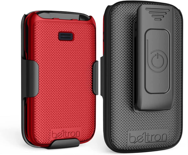 BELTRON Case with Belt Clip for Alcatel Go Flip 4 (T-Mobile, Metro PCS) / TCL Flip Pro Phone (Boost Mobile, US Cellular, Verizon) - Red