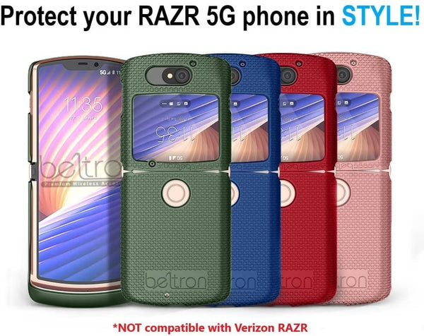 BELTRON Case for Motorola RAZR 5G Flip (AT&T/T-Mobile), Snap-On Protective Hard Shell Cover for RAZR 5G Flip Phone (2020) XT2071 (Green)
