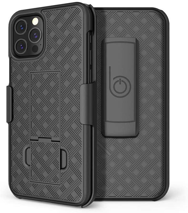 BELTRON Case with Belt Clip for iPhone 12, iPhone 12 Pro, Slim Fit Protective Shell & Swivel Belt Clip Holster Combo with Built-in Kickstand for iPhone 12, iPhone 12 Pro 6.1 (2020)