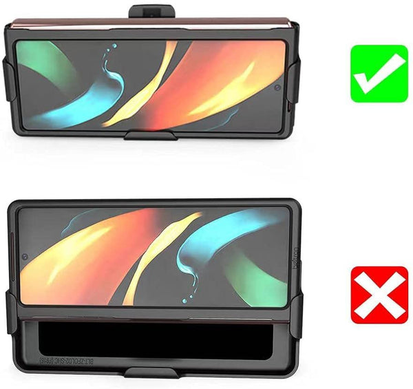 BELTRON Case with Clip for Galaxy Z Fold2 5G, Snap-On Protective Cover with Rotating Belt Holster Combo and Built in Kickstand for Samsung Galaxy Z Fold2 Phone (SM-F916)