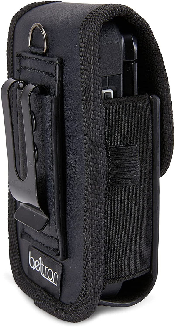 Flip Phone Case, BELTRON Leather Vertical Pouch for TCL Flip Pro, Alcatel Go Flip 4, Go Flip V, MyFlip, Quickflip, Cingular Flip 2, Nokia 2720V (with Belt Loop, Metal Belt Clip & Dual Magnet Closure)