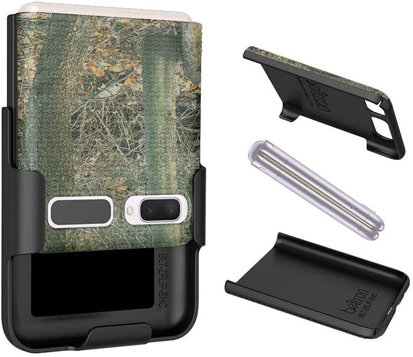 Galaxy Z Flip Case with Clip, BELTRON Snap-On Protective Cover with Rotating Belt Holster Combo and Built in Kickstand for Samsung Galaxy Z Flip Phone (SM-F700)