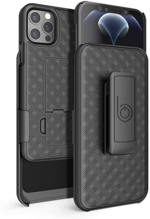 BELTRON Case with Belt Clip for iPhone 12, iPhone 12 Pro, Slim Fit Protective Shell & Swivel Belt Clip Holster Combo with Built-in Kickstand for iPhone 12, iPhone 12 Pro 6.1 (2020)