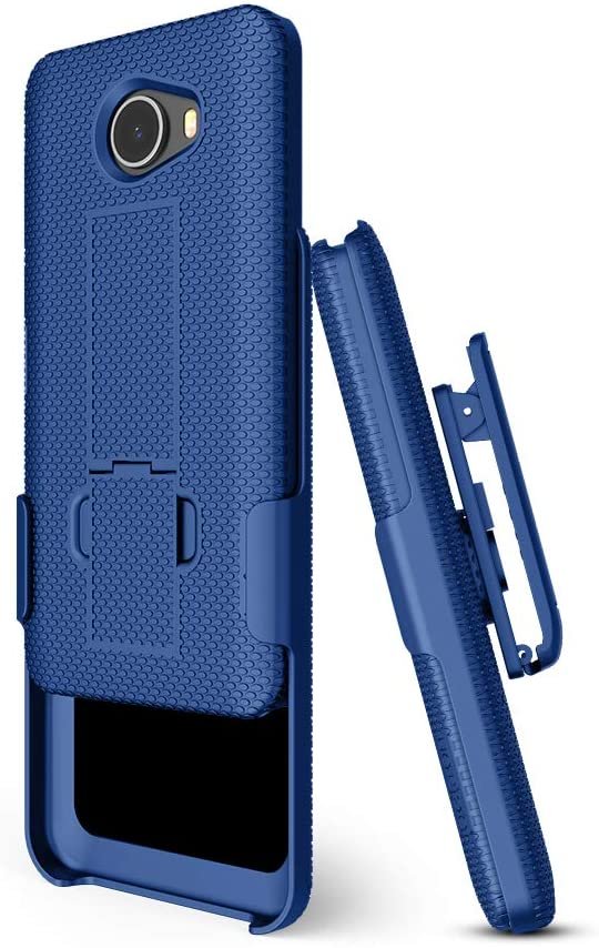BELTRON Jitterbug Smart2 Case with Belt Clip Holster Combo, Slim Protective Grip Case with Kickstand for Jitterbug Smart 2 Easy-to-Use 5.5” Smartphone for Seniors by GreatCall (5049SJBS2) - Blue