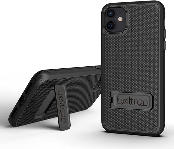 BELTRON Combo Case & Holster for iPhone 12 Mini, Slim Protective Full Body Dual Guard Grip Case & Swivel Belt Clip Combo with Kickstand / Card Holder for iPhone 12 Mini 5.4" (2020)