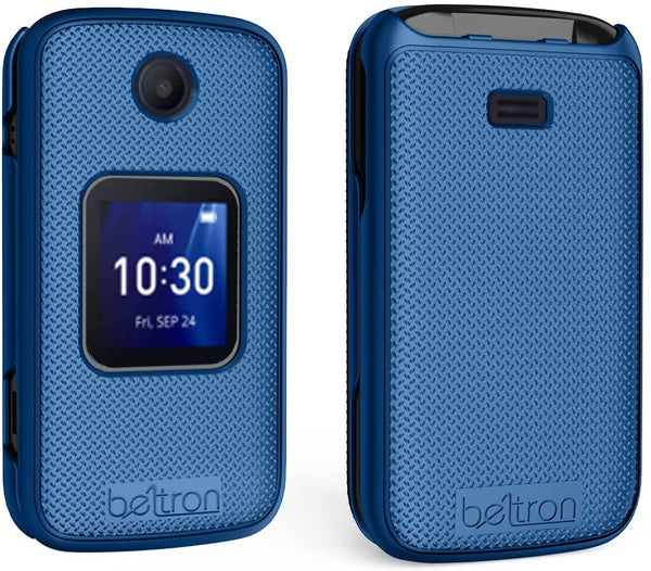 BELTRON Case with Belt Clip for Alcatel Go Flip 4 (T-Mobile, Metro PCS) / TCL Flip Pro Phone (Boost Mobile, US Cellular, Verizon) - Pacific Blue