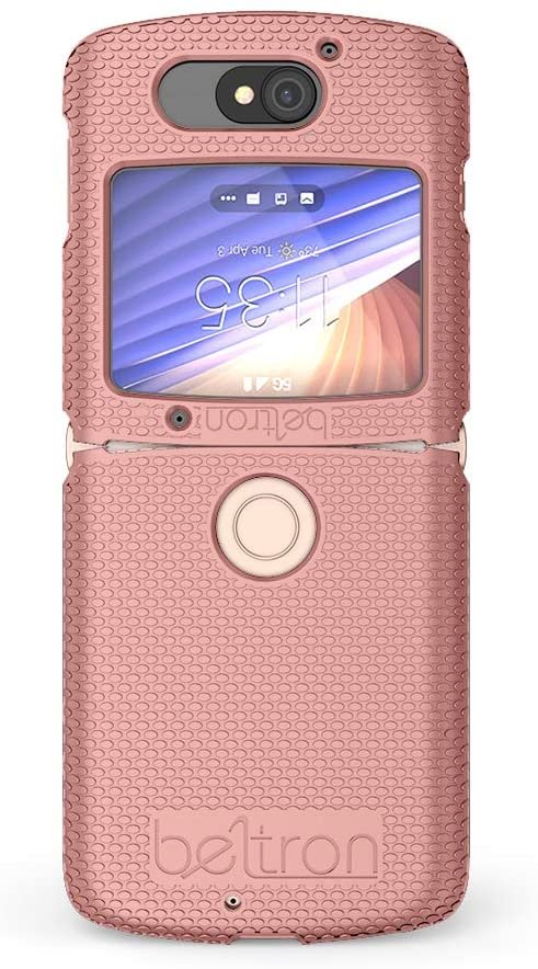 BELTRON Case with Clip for Motorola RAZR 5G (AT&T / T-Mobile), Snap-On Protective Cover with Rotating Belt Holster Combo & Built in Kickstand for Motorola Moto RAZR 5G Flip Phone (2020) XT2071 - Rose