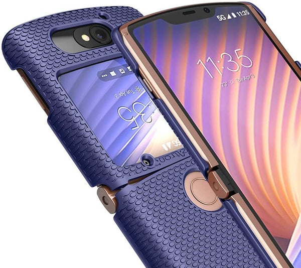 BELTRON Case for Motorola RAZR 5G Flip (AT&T / T-Mobile), Snap-On Protective Hard Shell Cover for RAZR 5G Flip Phone (2020) XT2071 (Blue)