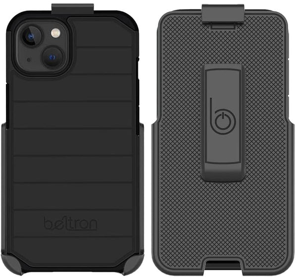BELTRON Case with Belt Clip for iPhone 13 2021, Slim Protective Hybrid Case with Rotating Belt Clip Holster for iPhone 13 6.1 (Black)