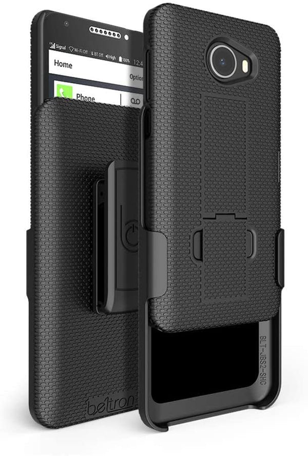 BELTRON Jitterbug Smart2 Case with Belt Clip Holster Combo, Slim Protective Grip Case with Kickstand for Jitterbug Smart 2 Easy-to-Use 5.5” Smartphone for Seniors by GreatCall (5049SJBS2) - Black