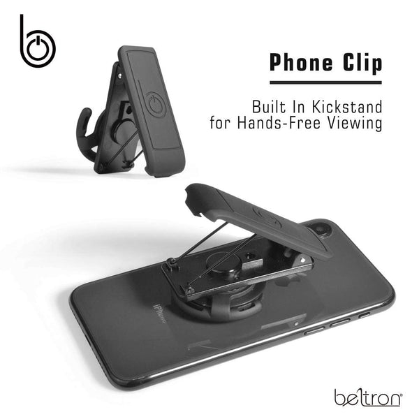 BELTRON Belt Clip Compatible with All PopSockets Grip, Secure Fit Belt Clip Holder for Your PopSocket with Built-in Kickstand (PopSocket is NOT Included)