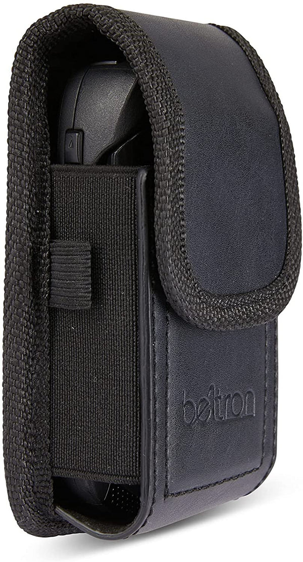 Flip Phone Case, BELTRON Leather Vertical Pouch for TCL Flip Pro, Alcatel Go Flip 4, Go Flip V, MyFlip, Quickflip, Cingular Flip 2, Nokia 2720V (with Belt Loop, Metal Belt Clip & Dual Magnet Closure)
