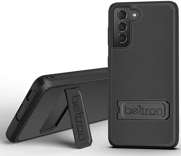 BELTRON Case & Holster for Samsung Galaxy S21 5G (2021), Slim Protective Full Body Dual Guard Grip Case & Swivel Belt Clip Combo with Kickstand / Card Holder for Galaxy S21 6.2 (NOT FOR S21 PLUS OR ULTRA)