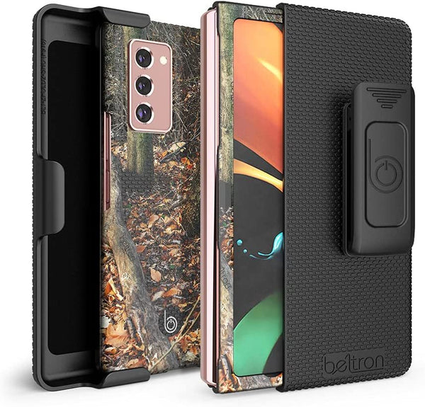 BELTRON Case with Clip for Galaxy Z Fold2 5G, Snap-On Protective Cover with Rotating Belt Holster Combo and Built in Kickstand for Samsung Galaxy Z Fold2 Phone (SM-F916)