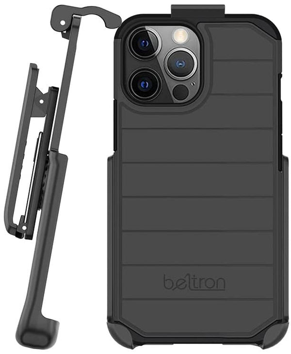 BELTRON Case with Belt Clip for iPhone 13 Pro Max, Slim Full Protection Case & Rotating Belt Clip Holster with Built in Kickstand, Scratch Resistant/Shock Absorption for iPhone 13 Pro Max 6.7" - Black