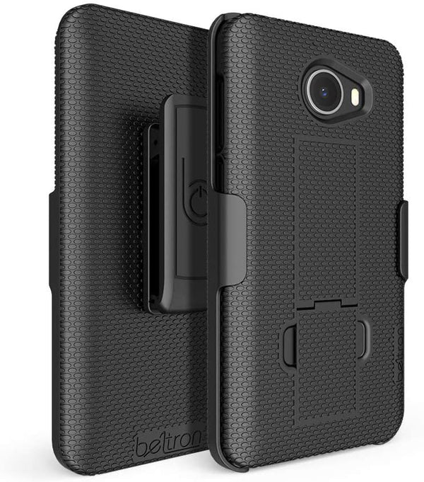 BELTRON Jitterbug Smart2 Case with Belt Clip Holster Combo, Slim Protective Grip Case with Kickstand for Jitterbug Smart 2 Easy-to-Use 5.5” Smartphone for Seniors by GreatCall (5049SJBS2) - Black