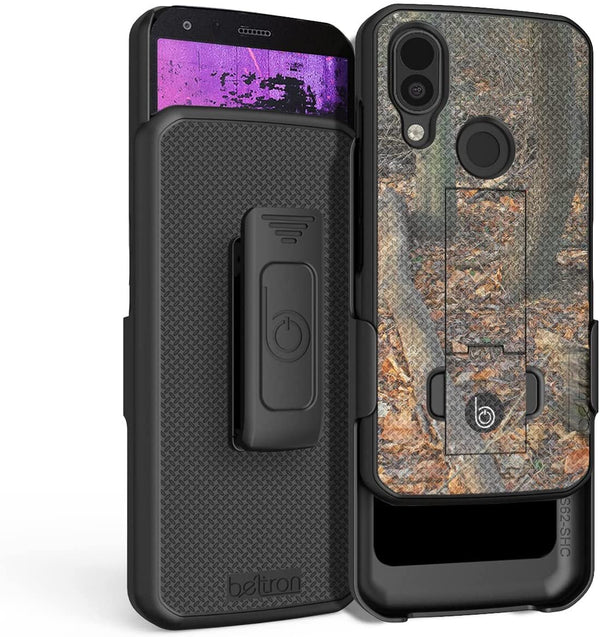 BELTRON Case with Clip for CAT S62 T-Mobile, CAT S62 Pro Unlocked, Heavy Duty Case with Swivel Belt Clip Holster Combo for CAT S62 - Features: Secure Fit & Built-in Kickstand - Black