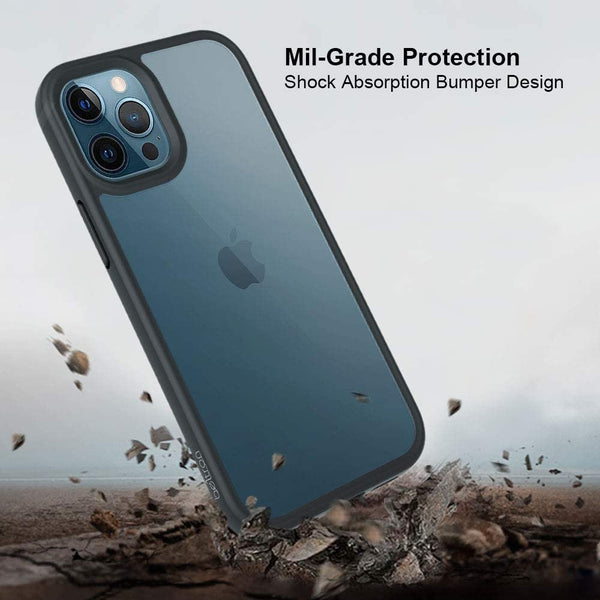 BELTRON iPhone 12 / iPhone 12 Pro Case, Ultra Thin Military Grade Grip Case with Transparent Back, MIL-STD-810G Tested, Drop Proof, Shock Proof, Raised Bezels, Slim Profile