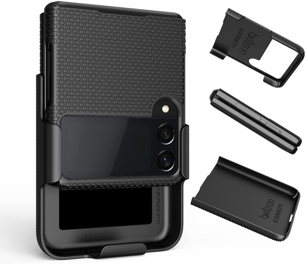 BELTRON Case with Clip for Galaxy Z Flip 3 5G, Thin Fit Tough Protective Cover with Rotating Belt Hip Holster Combo and Built in Kickstand Designed for Samsung Galaxy Z Flip3 5G (SM-F711 2021)