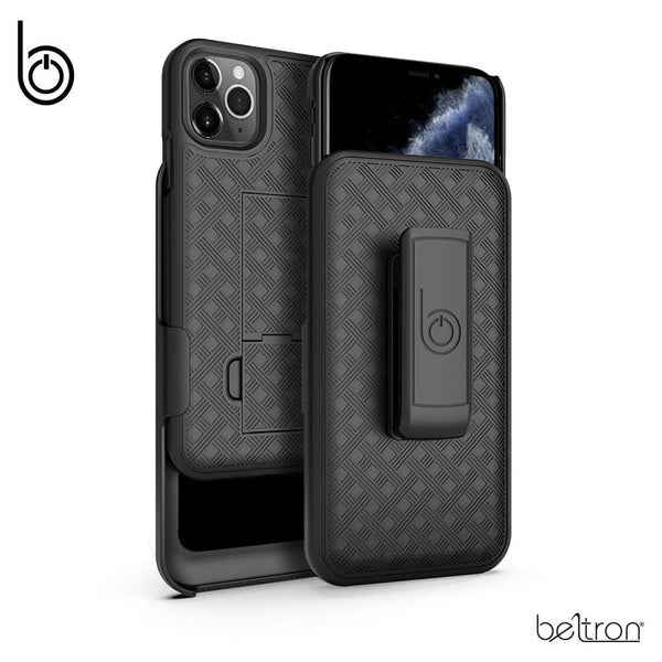 Case with Belt Clip for iPhone 11 Pro 5.8", BELTRON Shell & Holster Combo - Super Slim Shell Case with Built-in Kickstand, Swivel Belt Clip Holster for Apple iPhone 11 Pro - (2019)
