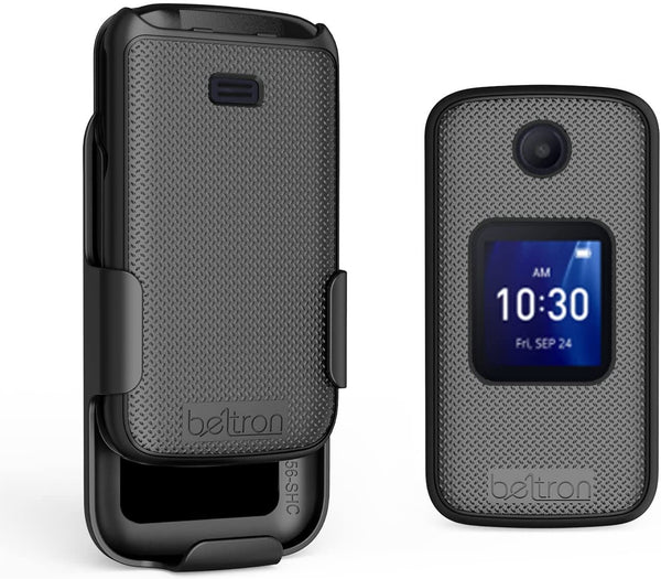 BELTRON Case with Belt Clip for Alcatel Go Flip 4 (T-Mobile, Metro PCS) / TCL Flip Pro Phone (Boost Mobile, US Cellular, Verizon) - Black