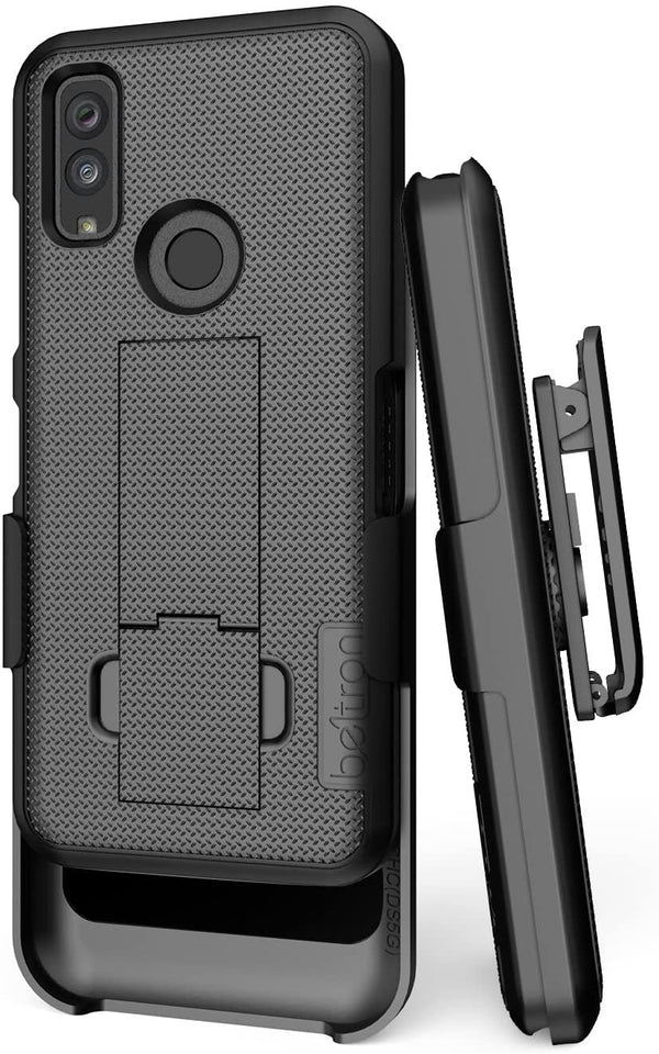 BELTRON DuraSport 5G UW Case with Clip, Slim Case with Swivel Belt Clip for Kyocera DuraSport 5G C6930 (Verizon) Features: Secure Fit & Built-in Kickstand (Black)