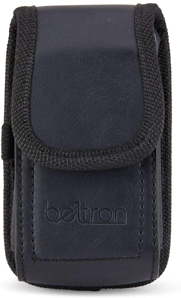 BELTRON Vertical Leather Case for CAT S22 Flip Phone / Sonim XP3 Plus XP3900 Flip Phone, Features: Heavy Duty Belt Loop, Metal Belt Clip & Dual Magnet Closure