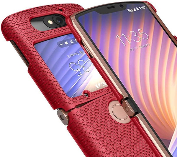 BELTRON Case for Motorola RAZR 5G Flip (AT&T / T-Mobile), Snap-On Protective Hard Shell Cover for RAZR 5G Flip Phone (2020) XT2071 (Red)