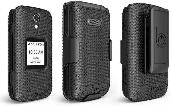 Case with Belt Clip for GreatCall Lively Flip, Protective Snap On Cover with Rotating Belt Clip Holster Holder Combo for GreatCall Lively Flip Phone (Model: 4053S)